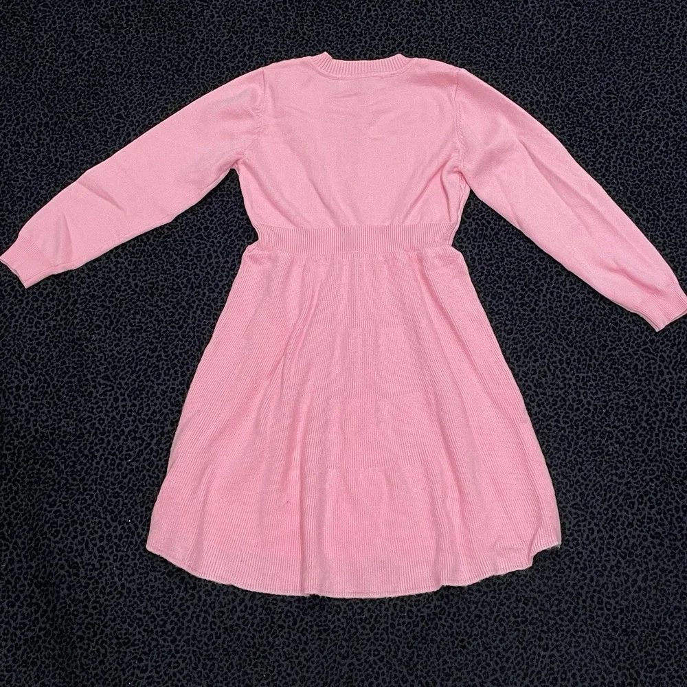 Grace Karin Girls Sweater Dress Pink Kids 7Y Soft Long Sleeves Back To School